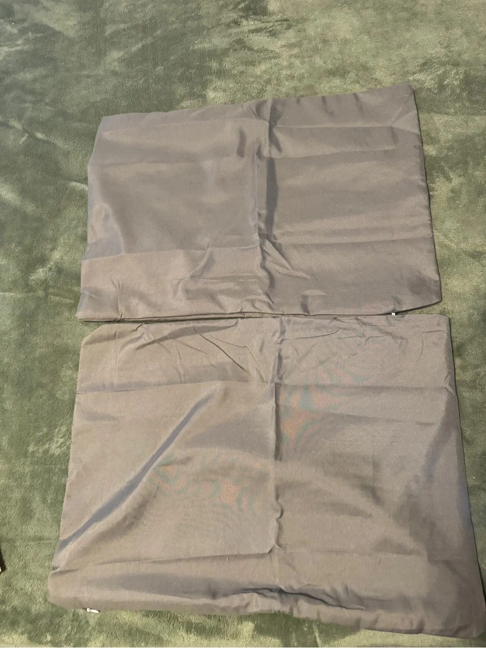 NEW Dark Gray Microfiber Zippered Pillowcases - Set of 2